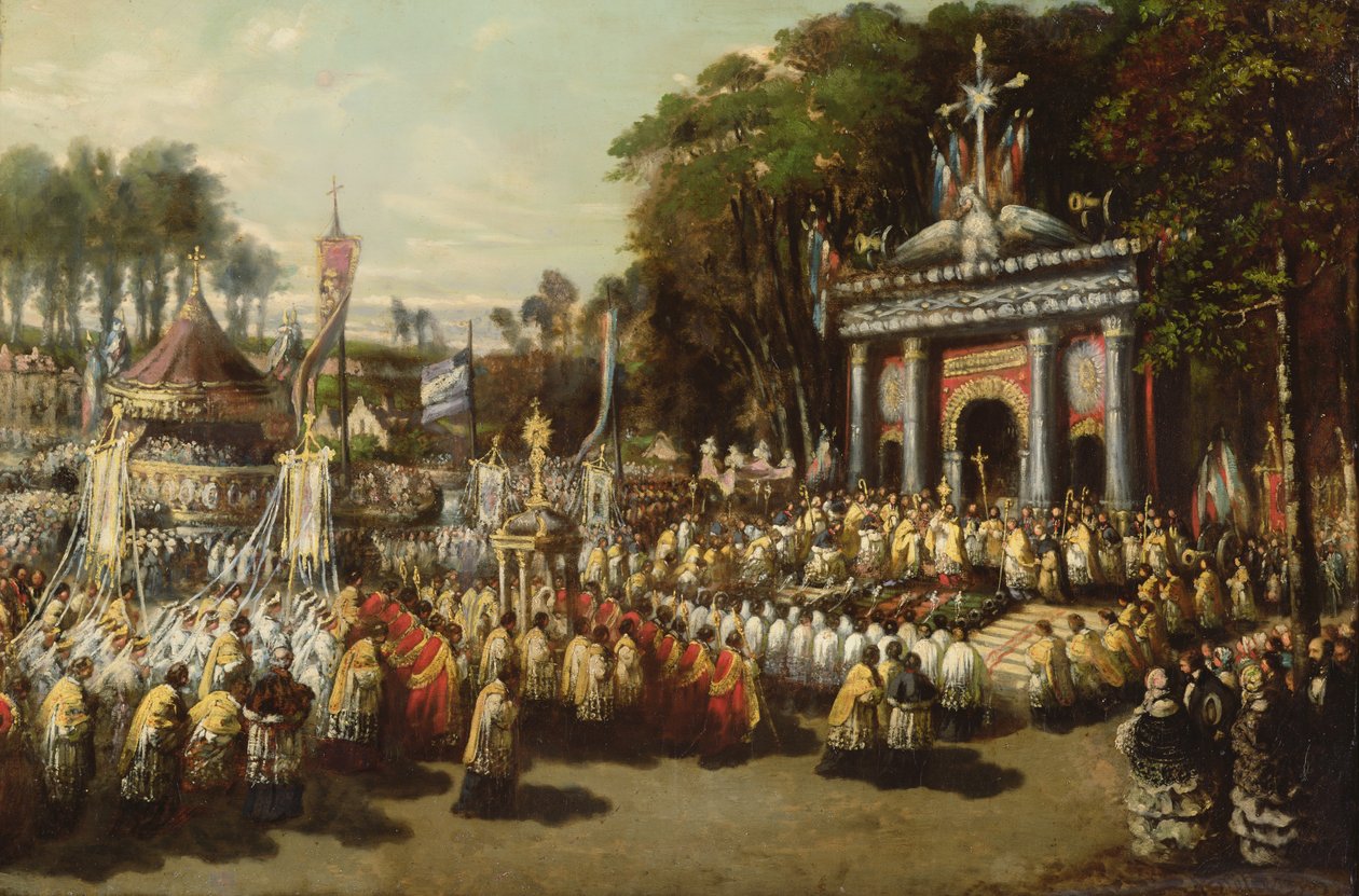 Procession av det heliga sakramentet, 1855 av Antoine Detrez
