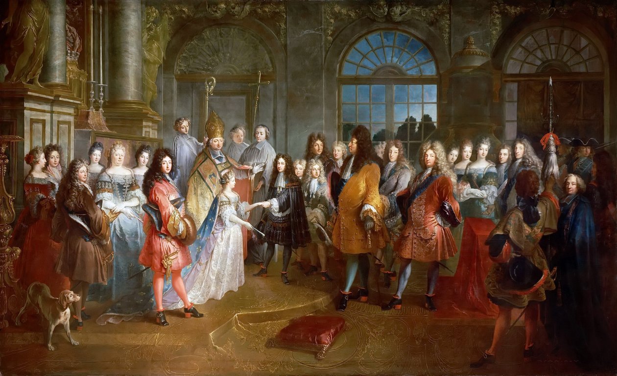 Giftermål mellan Ludvig av Frankrike, hertig av Bourgogne och Marie Adelaide av Savojen, 7 december 1697 av Antoine Dieu