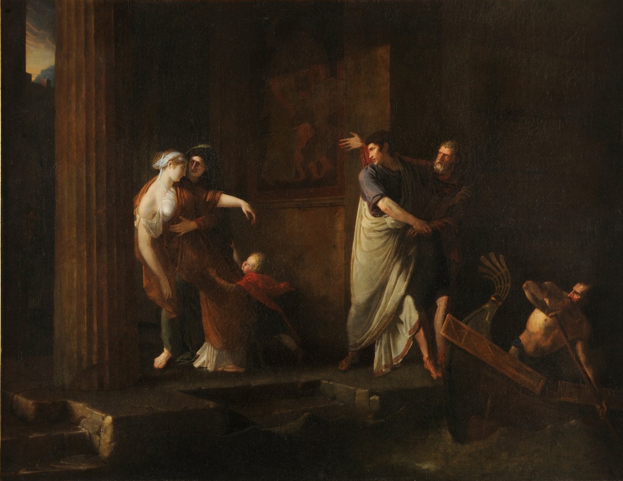 Brutus och Portias farväl, 1799 av Antoine Dubost