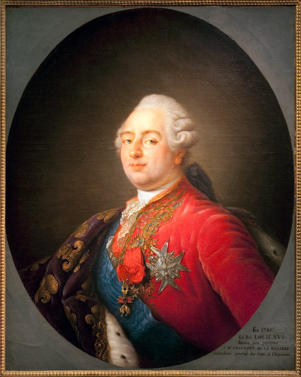 Ata o Louis XVI (1754-1793), Tupu o Farani. Atavali mai le faleaoga a Antoine Francois (Antoine-Francois) Callet (1741-1823). 1786. Dim. 0.915 x 0.730 m. Paris, Musee Carnavaletswed av Antoine Francois (after) Callet
