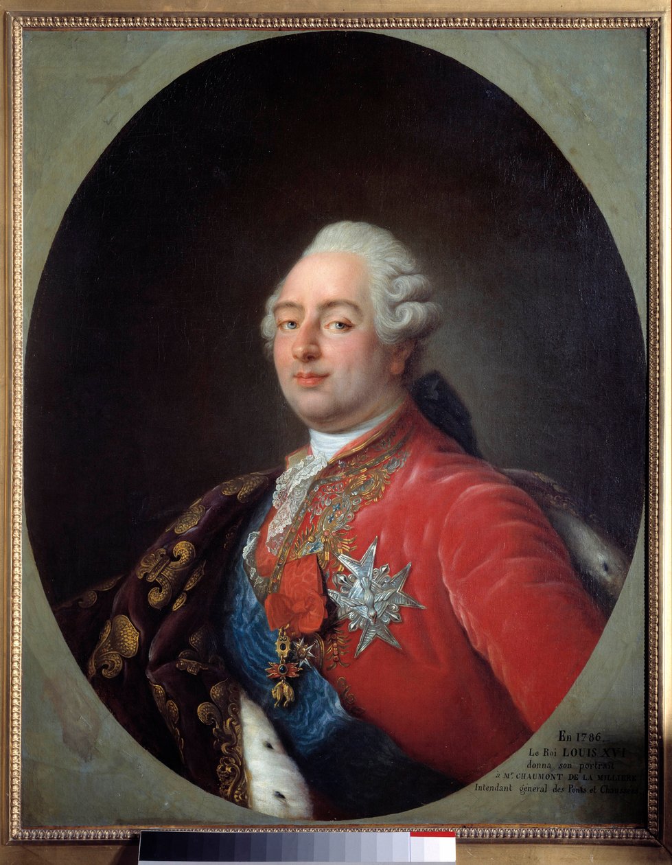 Porträtt av Ludvig XVI (1754-1793), kung av Frankrike. Målning från verkstaden av Antoine Francois (Antoine-Francois) Callet (1741-1823). 1786. Dim. 0,915 x 0,730 m. Paris, Musée Carnavalet av Antoine François Callet