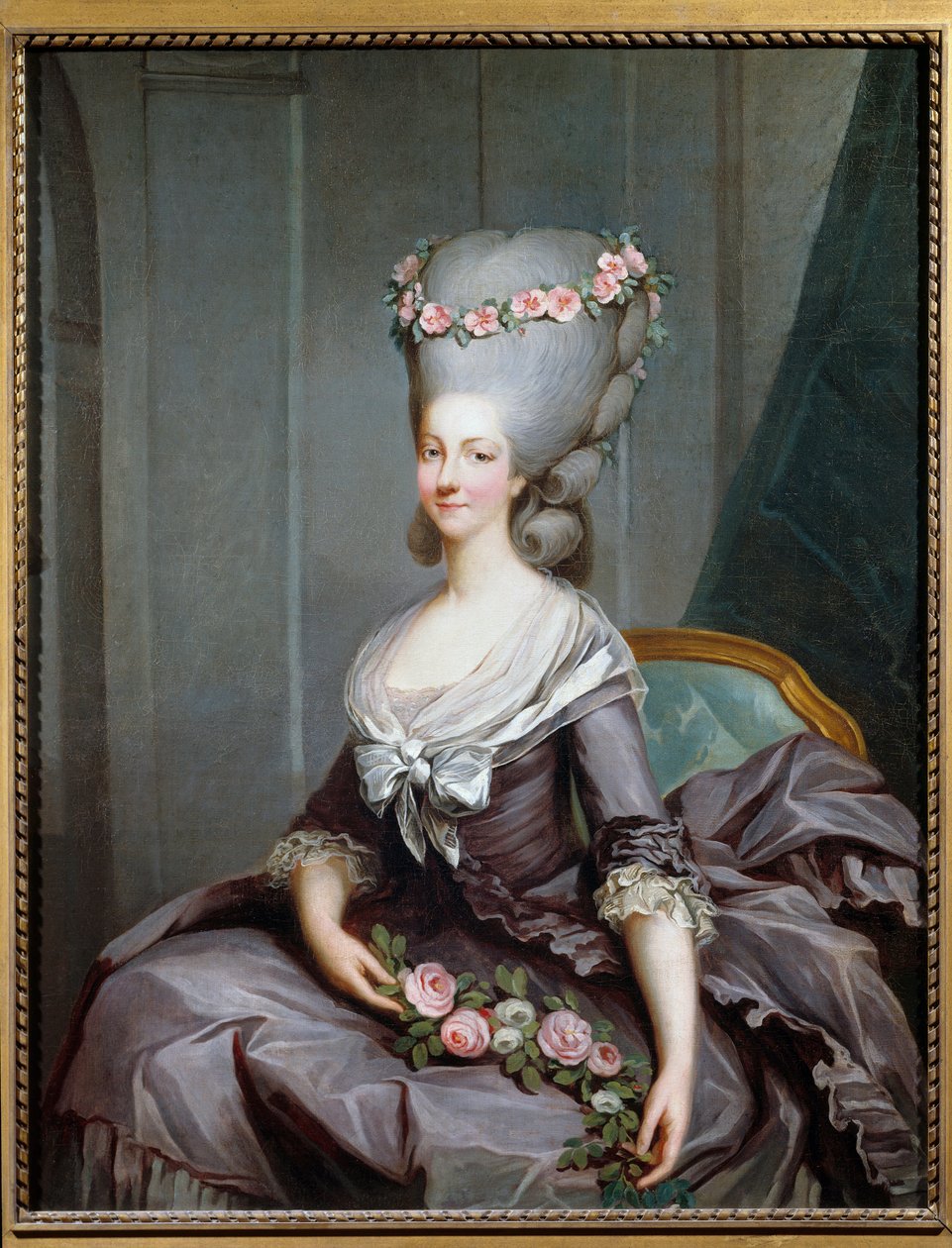 Porträtt av Marie Therese Louise de Savoie Carignan, prinsessan av Lamballe av Antoine François Callet