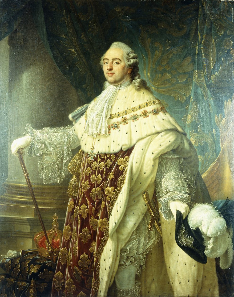 Porträtt av Ludvig XV iförd statskåp, av Antoine François Callet