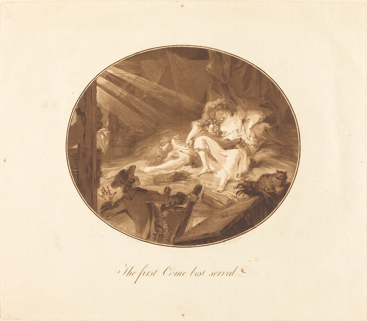 Först till kvarn bäst tjänat av Antoine François Sergent after Augustin de Saint Aubin