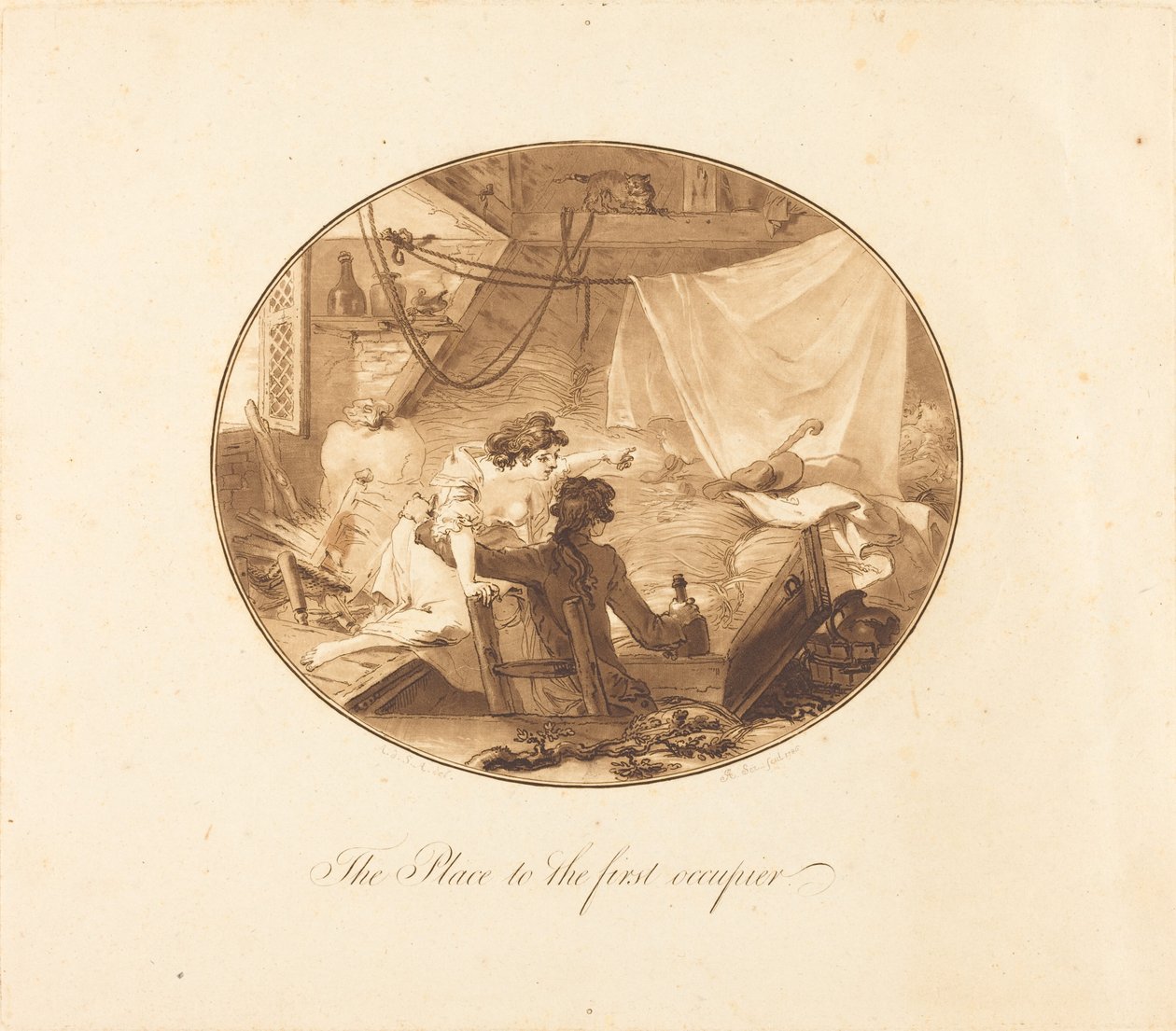 Platsen för den första ockupanten av Antoine François Sergent after Augustin de Saint Aubin