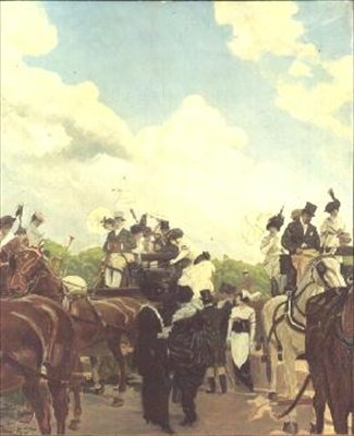 Tävlingsbesökare på Longchamps, 1906 av Antoine Guillaume Minartz