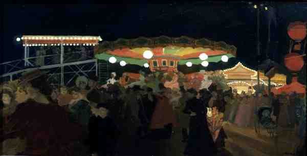 The Fairground, ca 1896 (olja ombord) av Antoine Guillaume Minartz