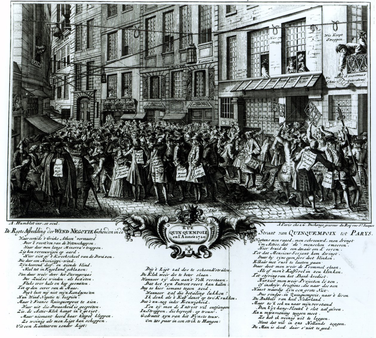 Rue Quinquempoix 1720 av Antoine Humblot