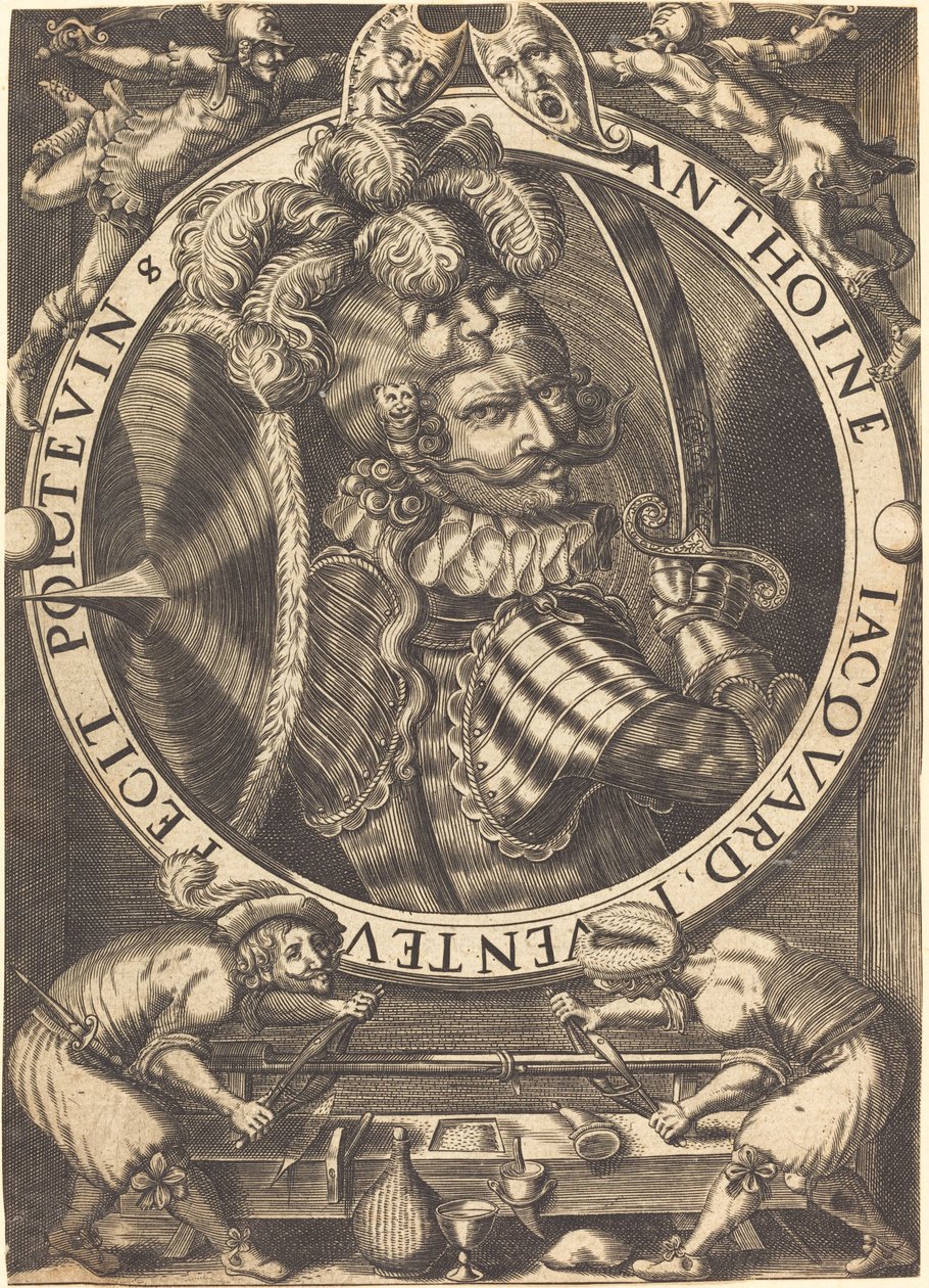 Självporträtt (The Trade Card of Anthoine Jacquard) av Antoine Jacquard