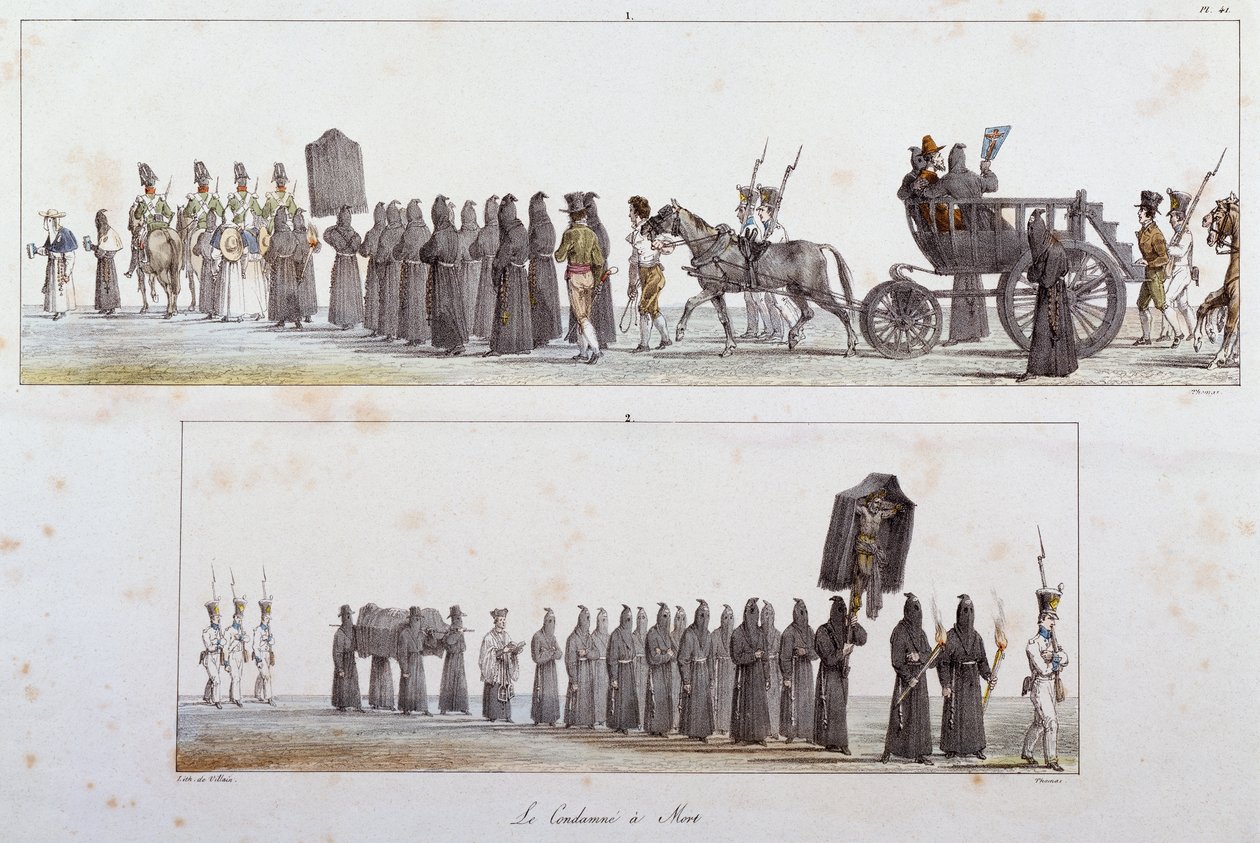 Dömd till döden av Antoine Jean-Baptiste Thomas (1791-1834), akvarell av Antoine Jean Baptiste Thomas