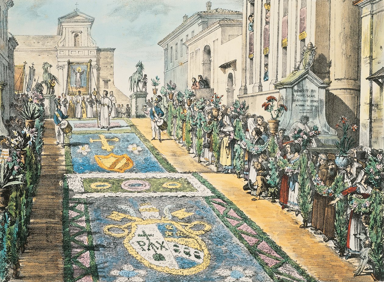 Blomstervisning, Genzano 1817 av Antoine Jean Baptiste Thomas
