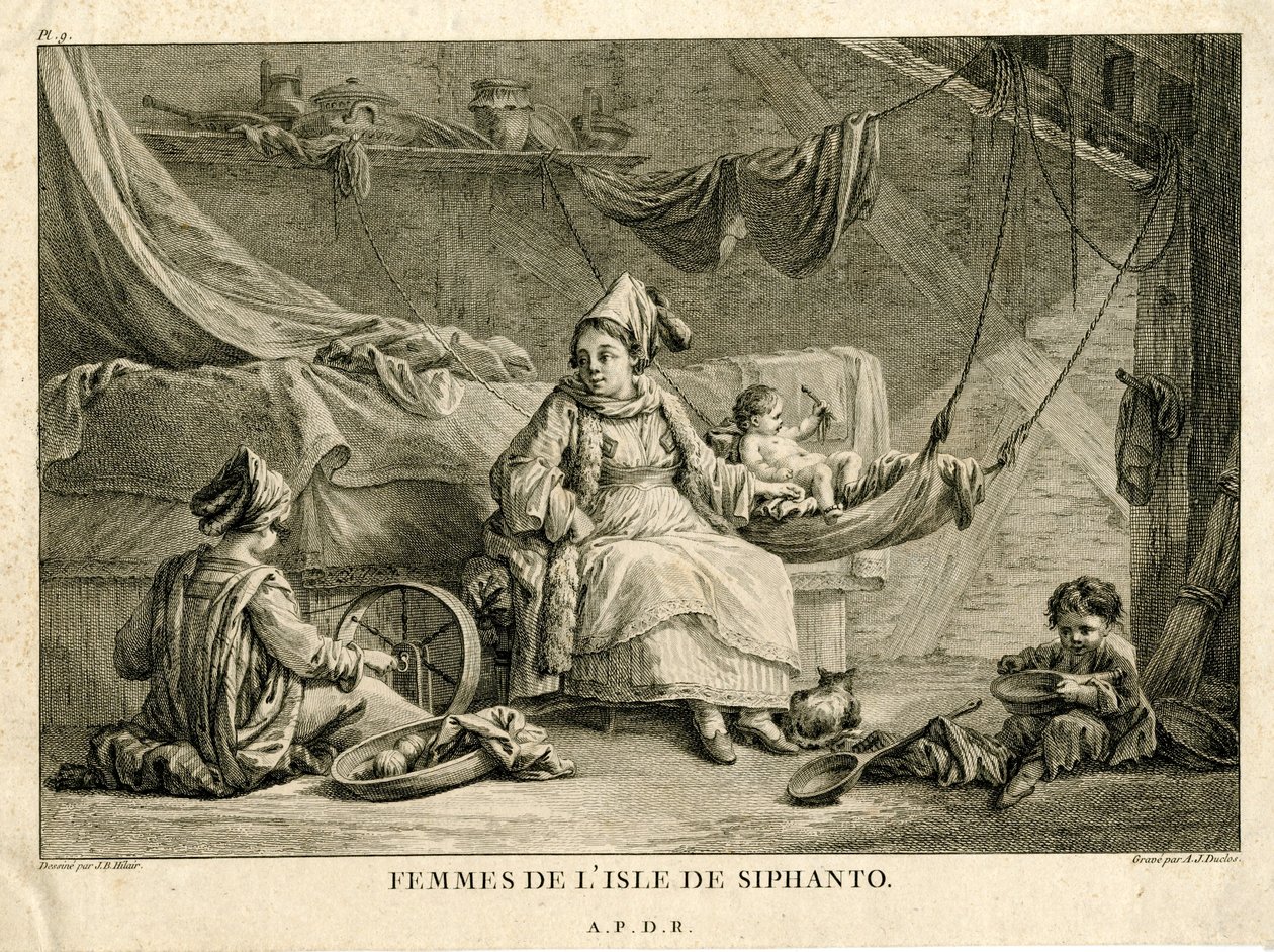 Kvinnor på ön Siphanto, efter Jean-Baptiste Hilair (1753-1822) av Antoine Jean Duclos