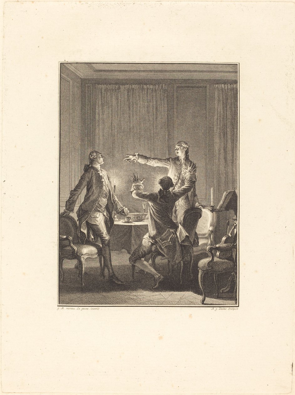 Provokationen av Antoine Jean Duclos after Jean Michel Moreau