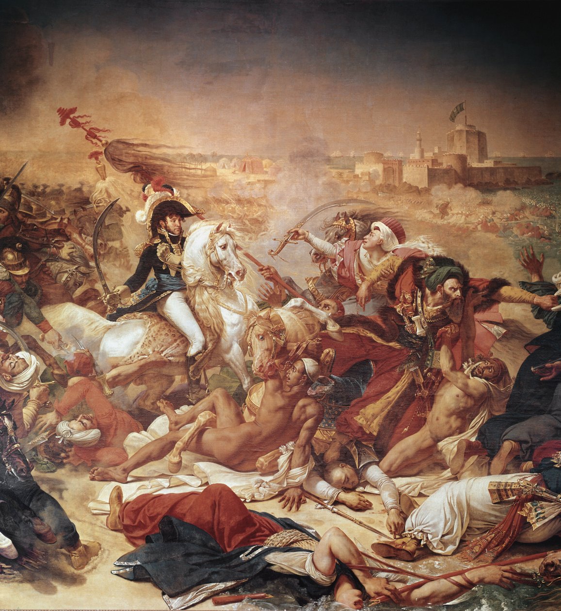 Slaget vid Abukir, general Murat som kämpar mot den ottomanska armén, detalj (1806, Olja på duk) av Antoine Jean Gros