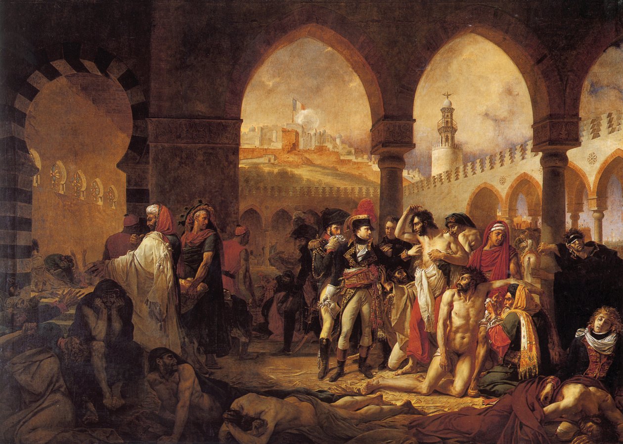 Bonaparte besöker Pesthouse i Jaffa av Antoine Jean Gros