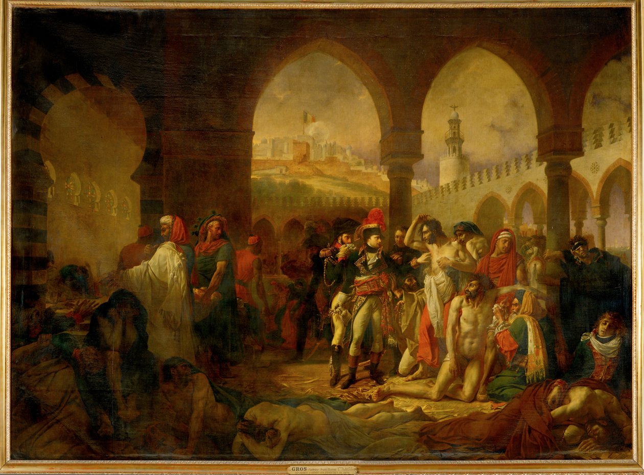 Bonaparte besöker pestoffren i Jaffa... av Antoine Jean Gros