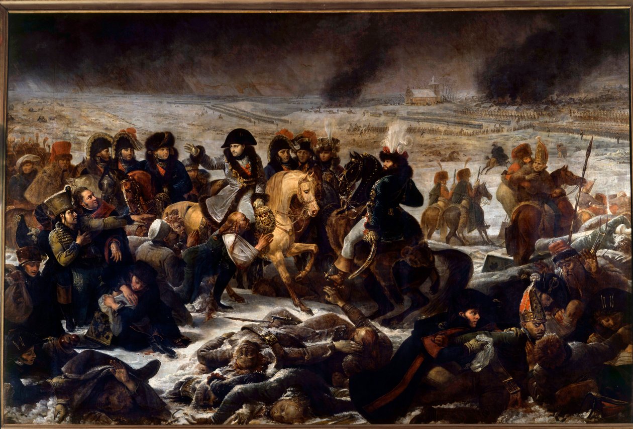Preussens och Polens kampanj (1806-1807): "" Napoleon I (1769-1821) på slagfältet vid Eylau 1807-02-09"" Målning av Antoine Jean Gros (1771-1835) 1808 sön. 5,21x7,84 m av Antoine Jean Gros