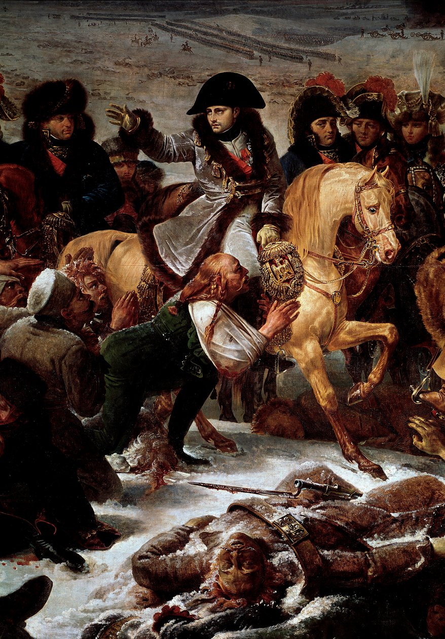 Preussens och Polens kampanj (1806-1807): "" Napoleon I (1769-1821) på slagfältet vid Eylau den 9/02/1807"" Detalj. Målning av Antoine Jean Gros (1771-1835) 1808 sön. 5,21x7,84 m Paris, Louvren av Antoine Jean Gros
