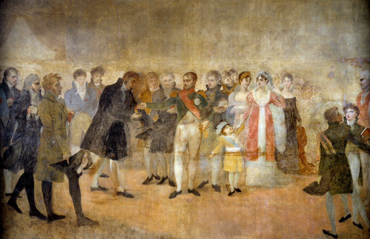 Kejsar Napoleon I besöker Salon du Louvren och delar ut till konstnärer korsen av Legion d