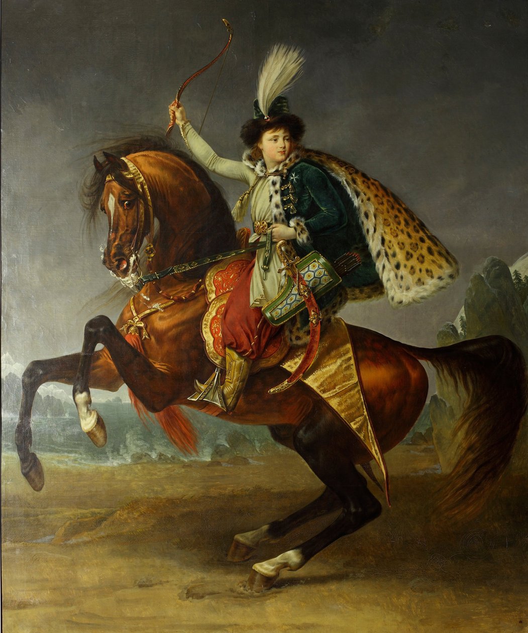 Ekuestrisk porträtt av prins Boris Nikolaevich Yusupov 1794-1849, 1809 av Antoine Jean Gros