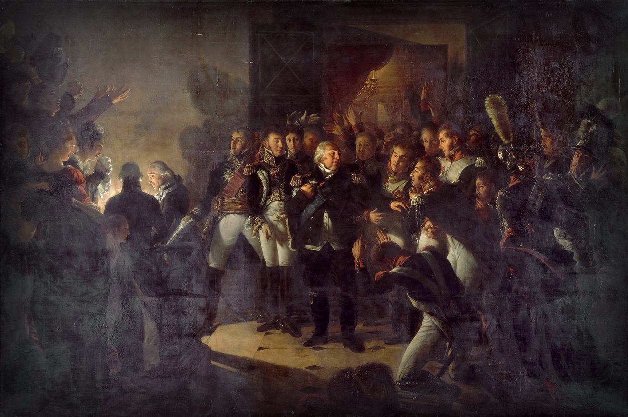 Ludvig XVIII lämnade Tuilerierna natten till den 20 mars 1815 av Antoine Jean Gros