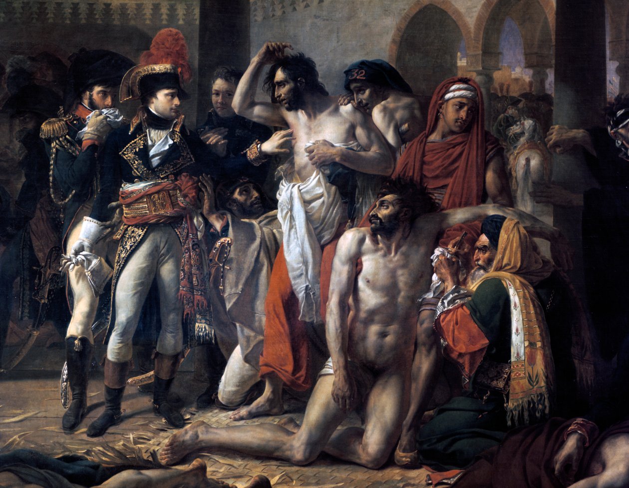 Napoleon Bonaparte besöker pesten i Jaffa, 11 mars 1799, 1804. av Antoine Jean Gros