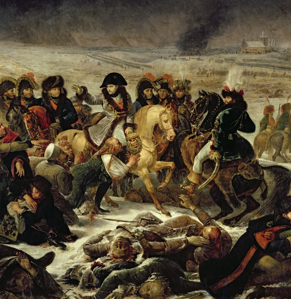 Napoleon kwenye uwanja wa vita wa Eylau, Februari 9, 1807, 1808 (maelezo ya 18910) av Antoine Jean Gros
