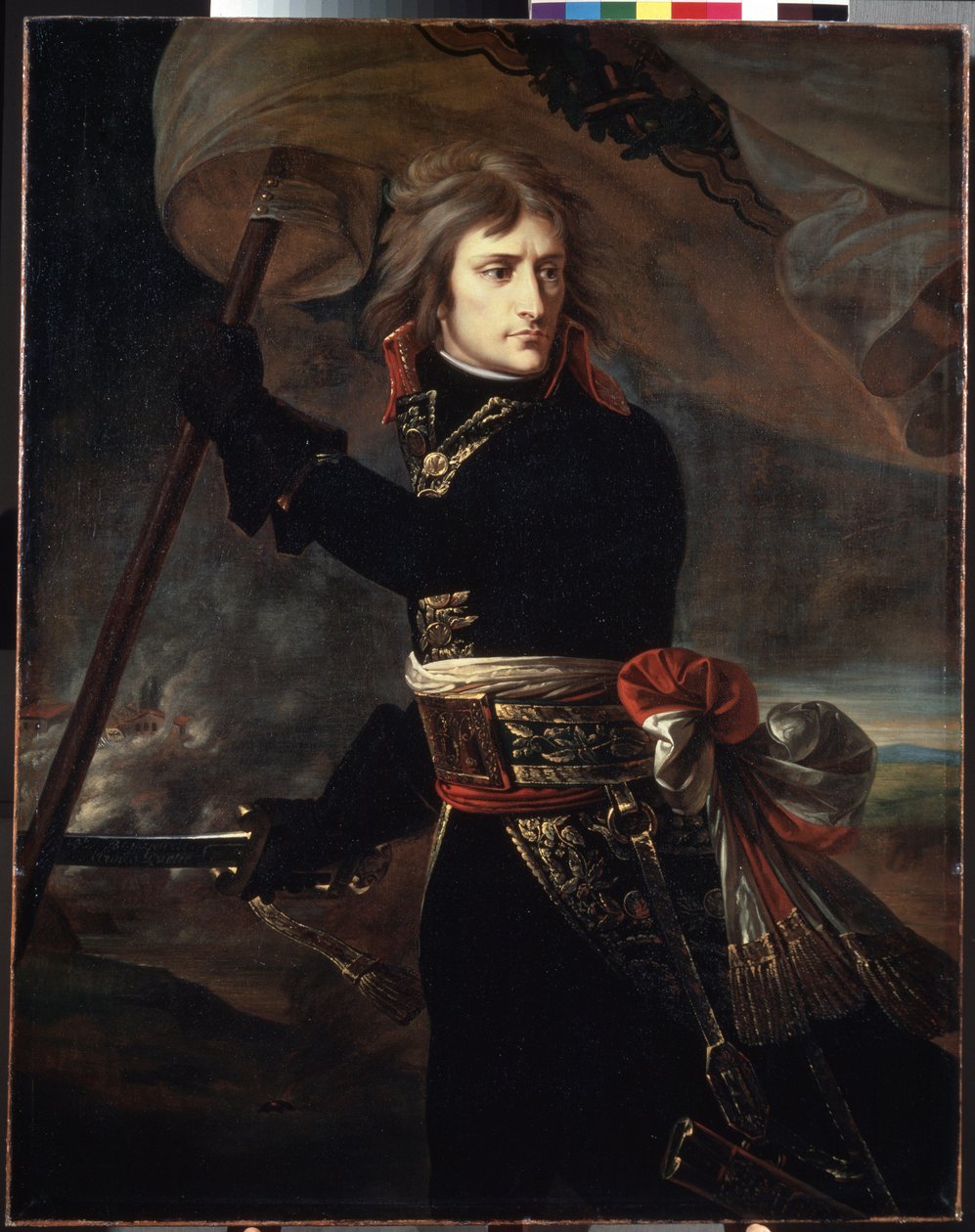 ""Porträtt av Napoleon Bonaparte (1769 - 1821) vid Pont d