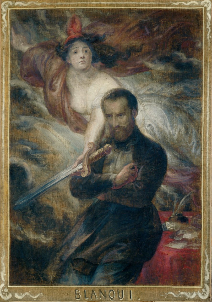 Auguste Blanqui, journalist och revolutionär, medlem av 1871 års kommun ... (målning på duk) av Antoine Joseph Wiertz