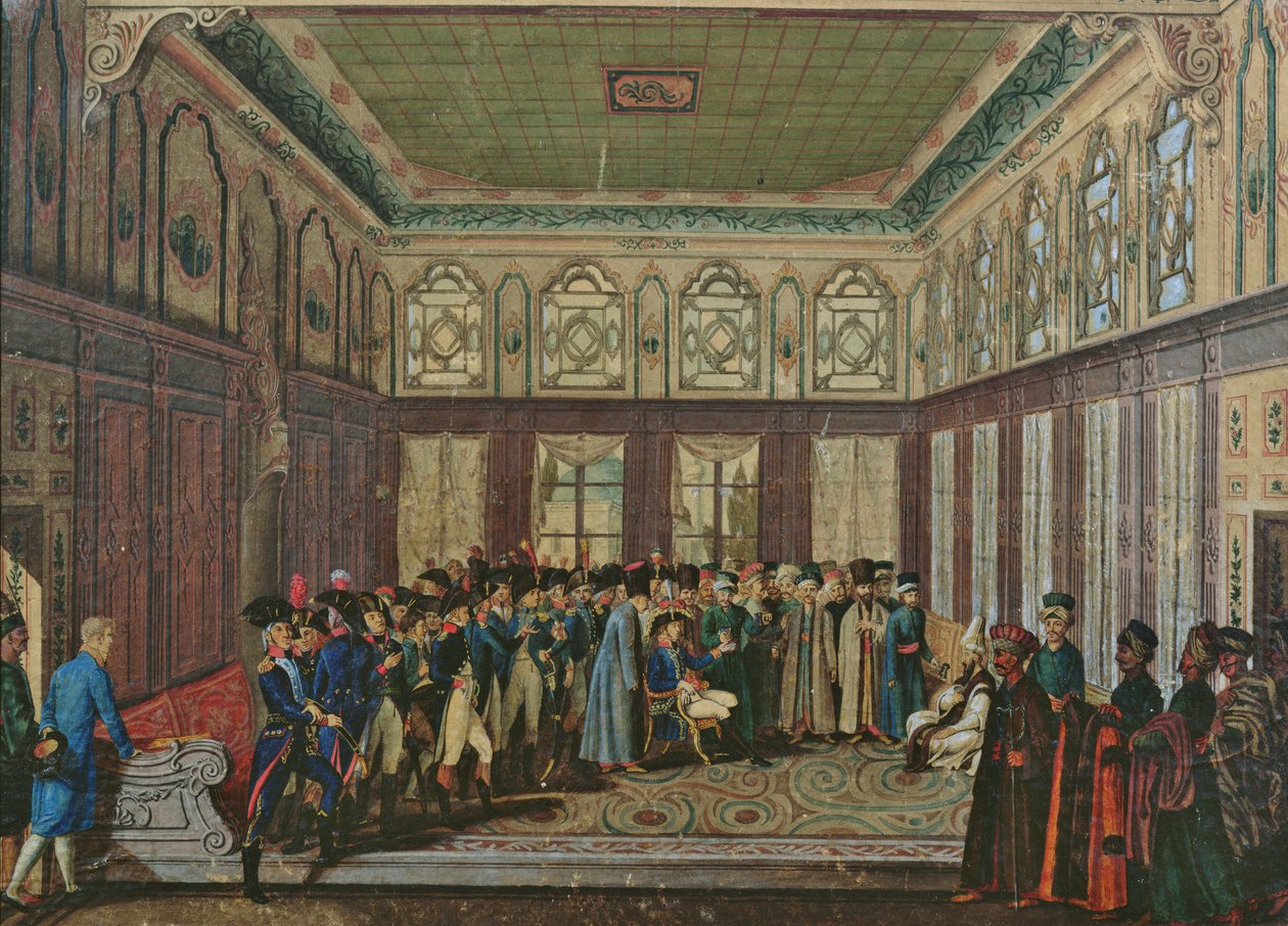 General Aubert du Bayet togs emot av den ottomanske storvesiren i Konstantinopel 1796 av Antoine Laurent Castellan