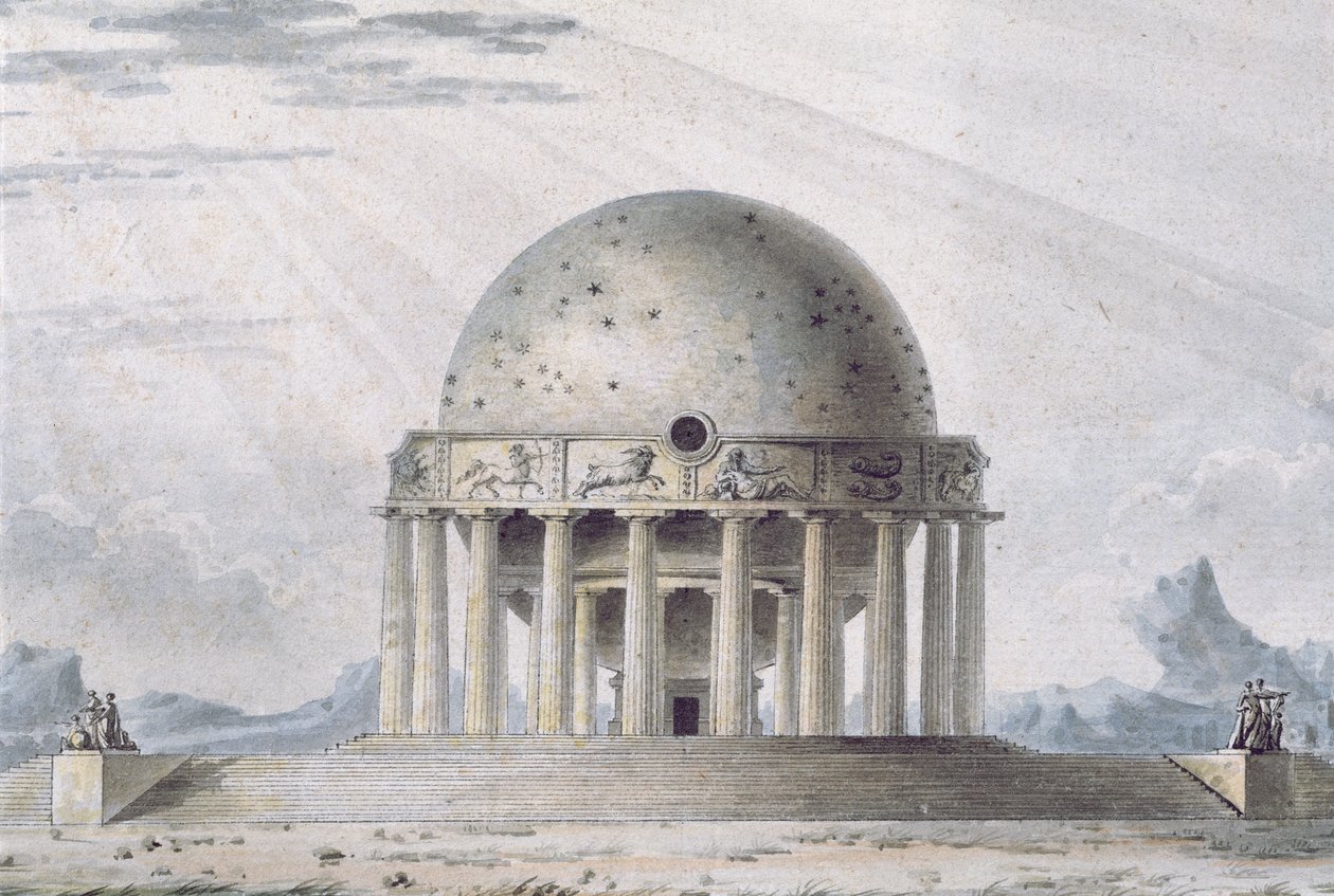 Design for a House for a Cosmopolite, 1783 (detalj) (se även 195241-195242, 196724-196726) av Antoine Laurent Thomas Vaudoyer