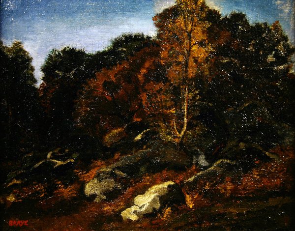 Höst på Fontainebleau (olja på duk) av Antoine Louis Barye