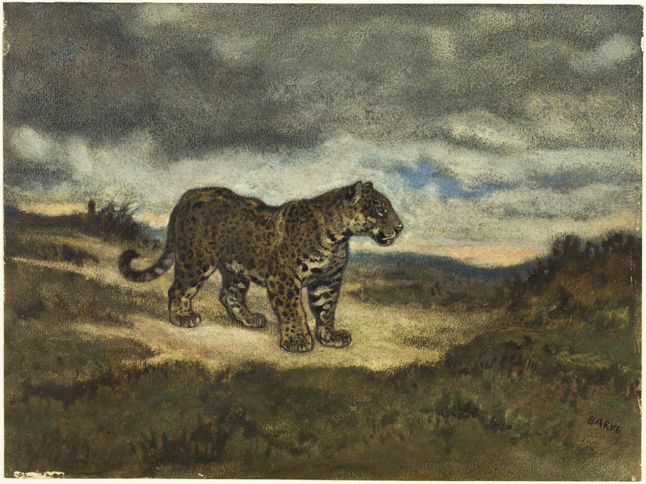 Jaguar stående av Antoine Louis Barye