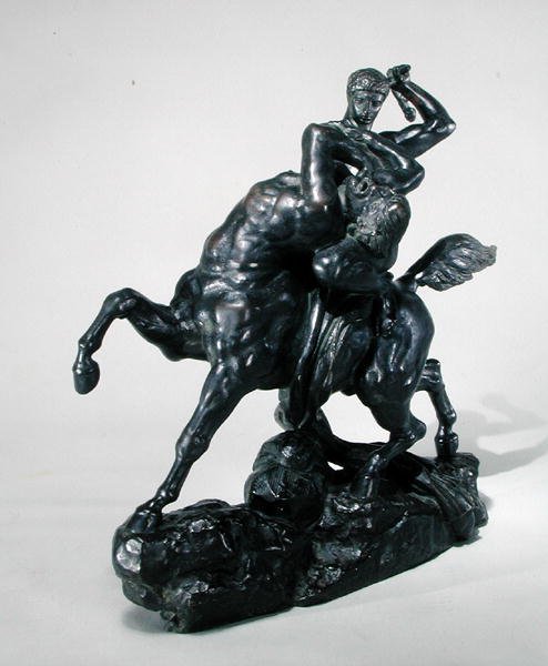 Theseus som bekämpar Kentauren Bienor (brons) (framifrån) av Antoine Louis Barye