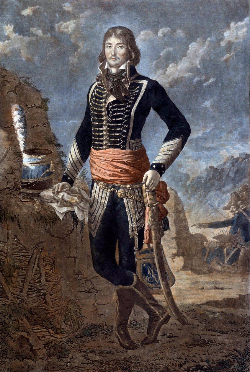 Porträtt av general Marceau (1769-1796) (Francois Severin Marceau Desgraviers), baserat på en målning av Antoine Louis Francois Sergent (1751-1847), känd som sergeant Marceau. Gravyr från 1700-talet. Paris, musee de l
