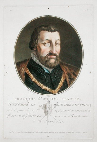 Francois I (1494-1547) kung av Frankrike av Antoine Louis Francois Sergent Marceau