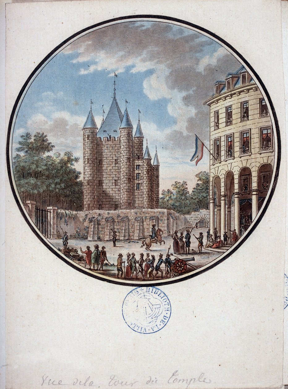 Paris, utsikt över tempeltornet - i "" Pittoreska vyer över huvudbyggnaderna i Paris"" av sergeant av Antoine Louis Francois Sergent Marceau