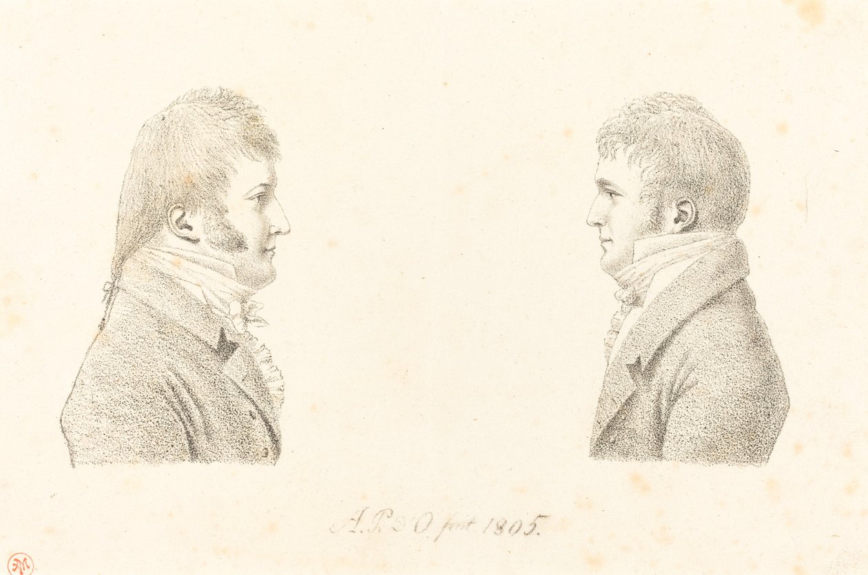 Självporträtt och konstnärens bror av Antoine Marie Philippe Louis d