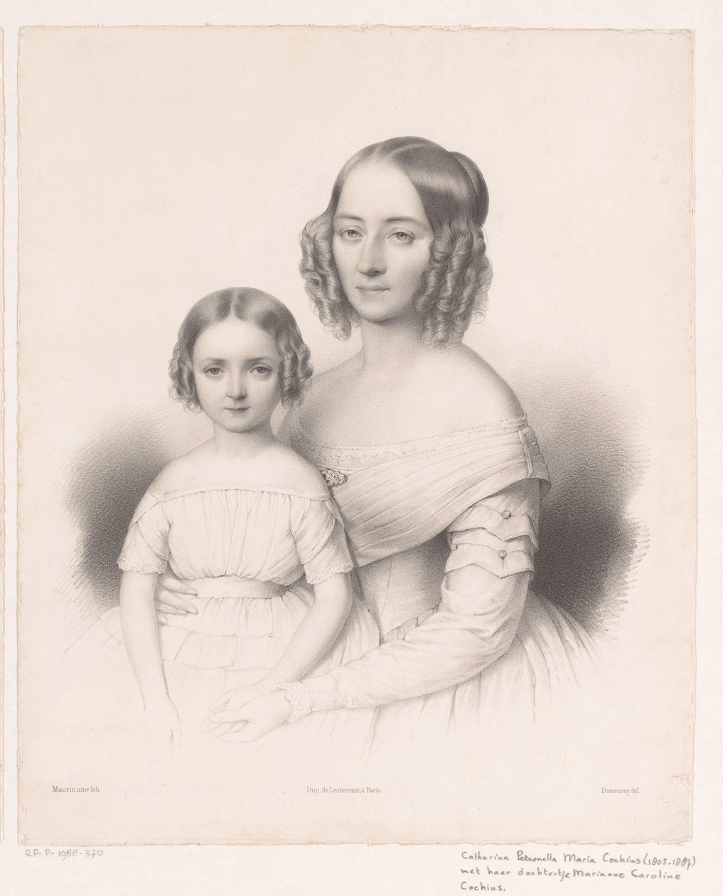 Porträtt av Catharina Petronella Maria Cochius med sin dotter av Antoine Maurin