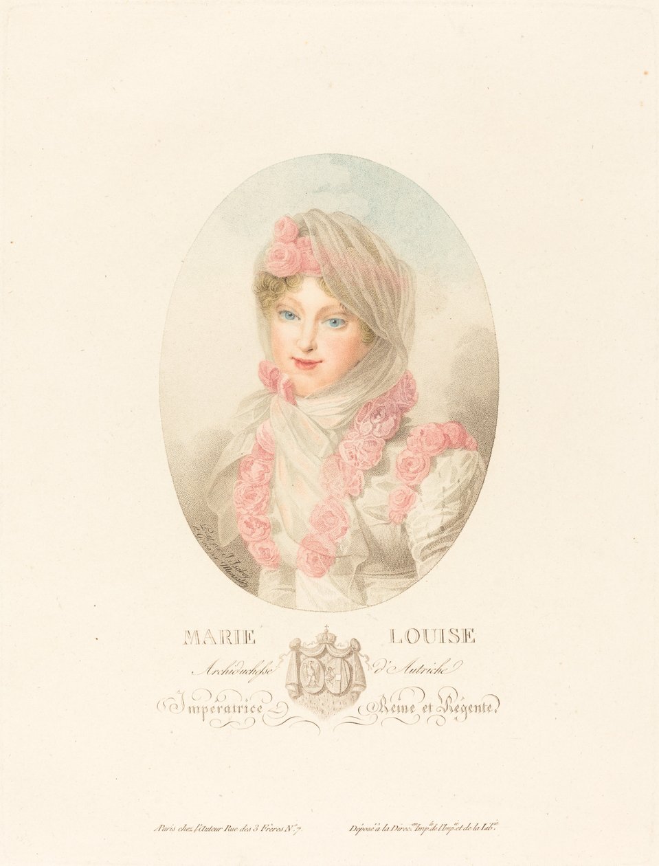Marie-Louise, fransmännens kejsarinna av Antoine Maxime Monsaldy after Jean Baptiste Isabey