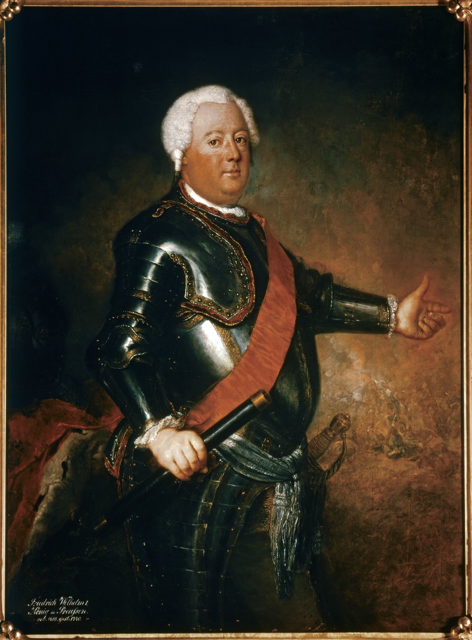 FRIEDRICH WILHELM I: Kung av Preussen (1688-1740), efter 1733 (olja på duk) av Antoine Pesne