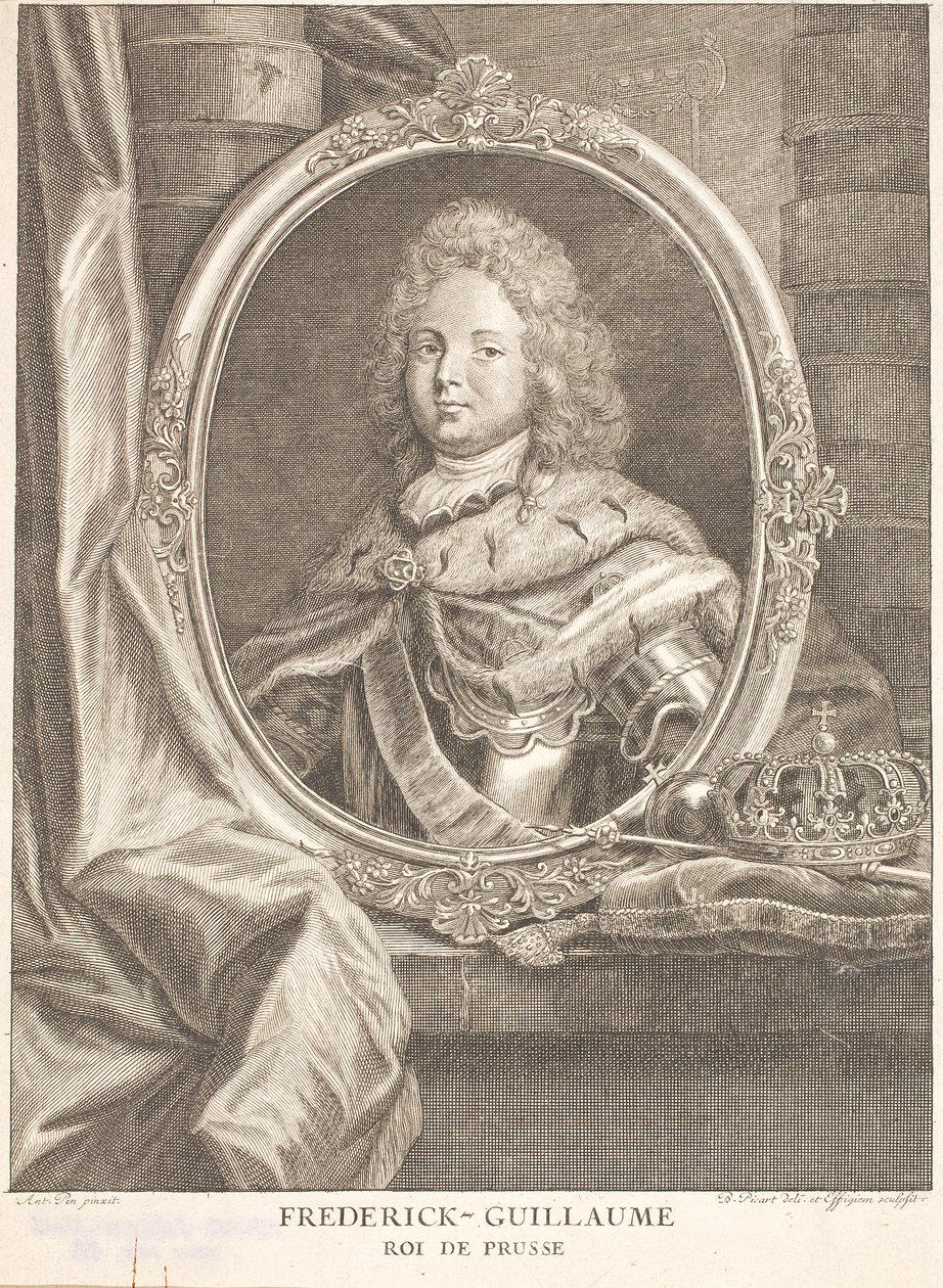 Friedrich Wilhelm I, kung i Preussen och som Friedrich Wilhelm II kurfurste och markgreve av Brandenburg av Antoine Pesne