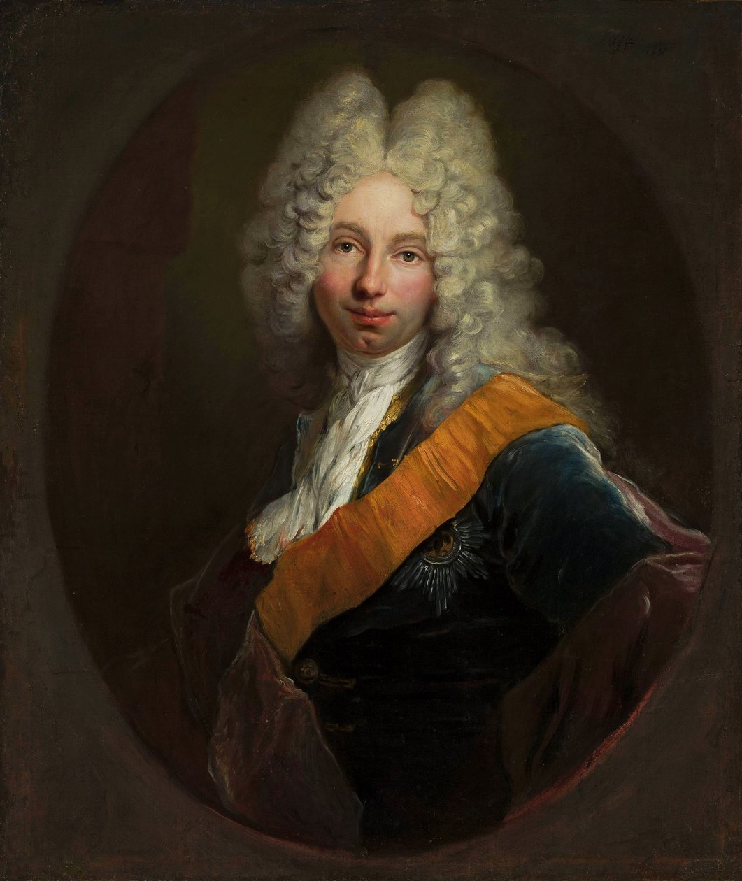 Polsk:  Friedrich Wilhelm Kettler (1692-1711) (Porträtt mężczyzny w peruce i z orderem Czarnego Orła0 Friedrich Wilhelm Kettler (1692-1711) (Porträtt av en man i peruk med Svarta örnens orden) av Antoine Pesne