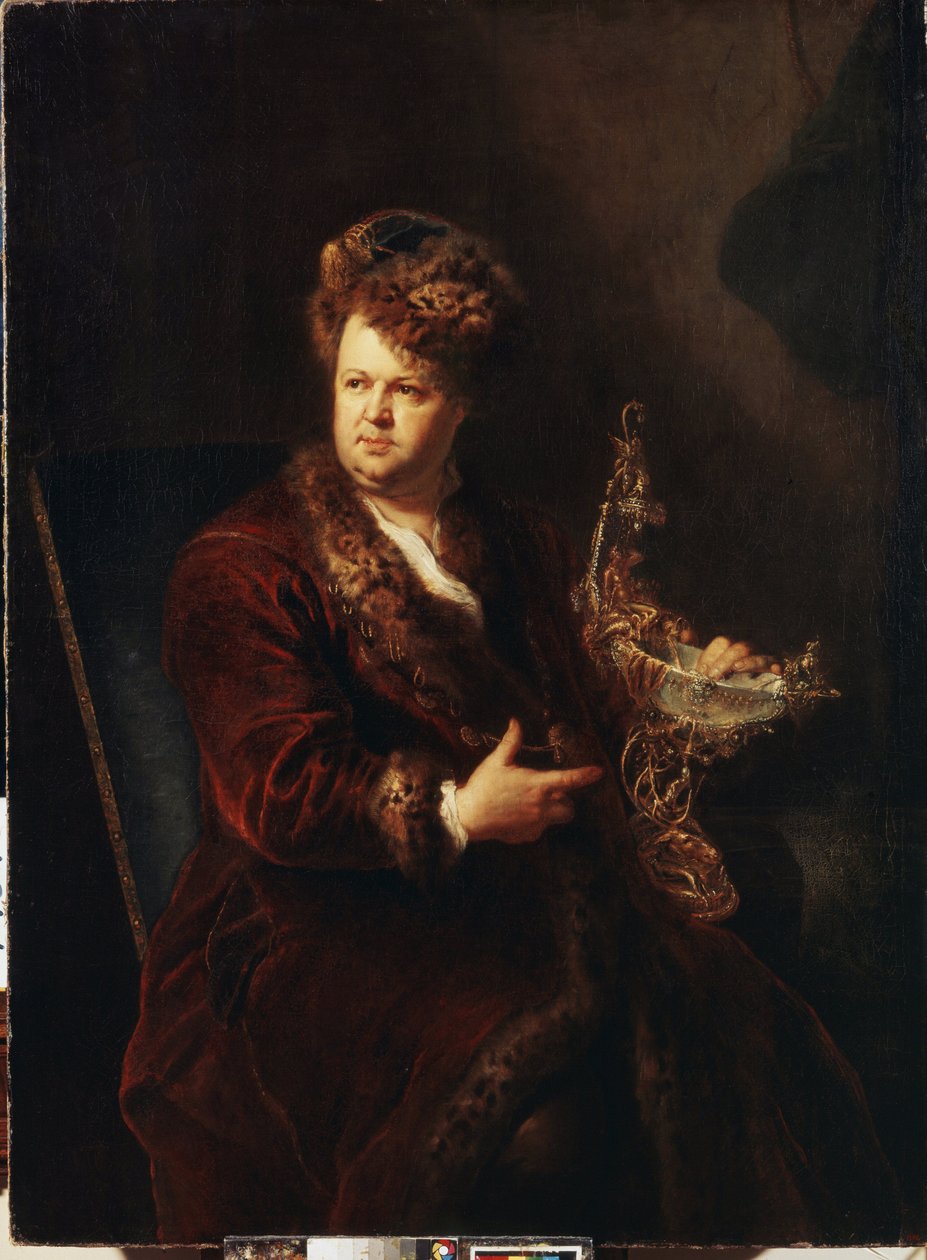 Porträtt av juveleraren Johann Melchior Dinglinger (1664-1731). Målning av Antoine Pesne (1683-1757), cirka 1721. Tysk konst, barockstil. Eremitagemuseet Sankt Petersburg. av Antoine Pesne