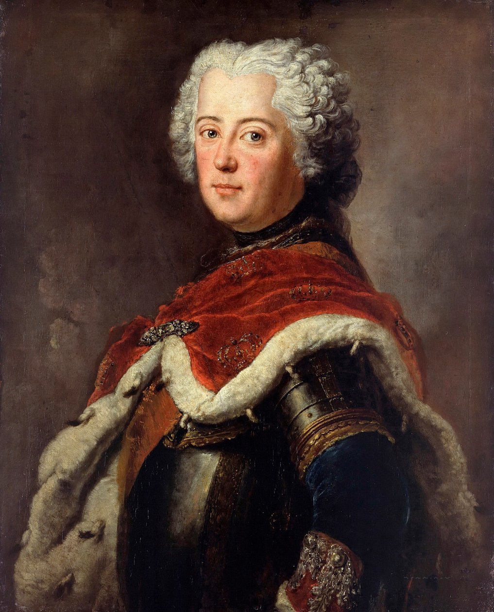 Porträtt av Fredrik II av Preussen (Frederik II de Prussia, dit le Grand av Antoine Pesne