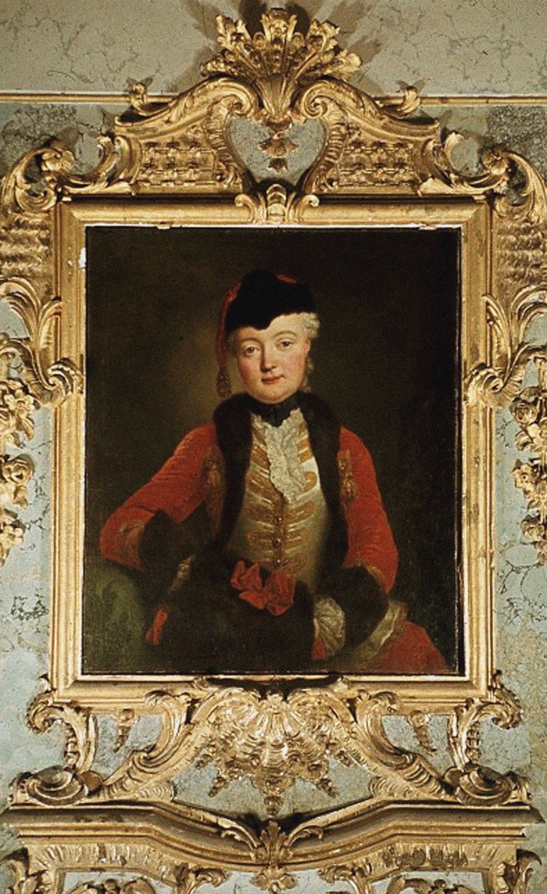 Porträtt av Wilhelmine Dorothee von der Marwitz 1718-1787, ca 1739 av Antoine Pesne