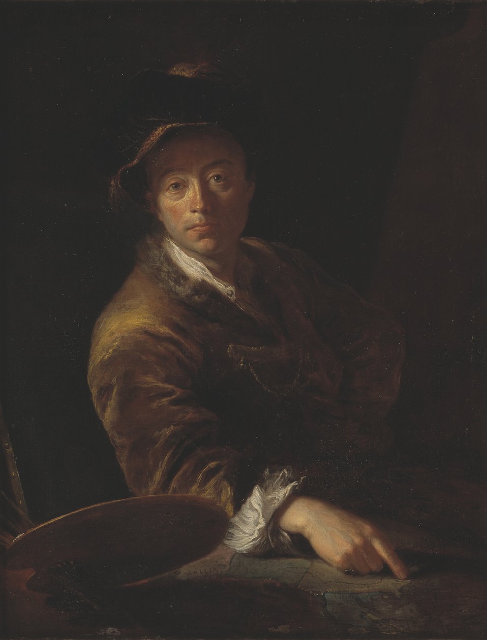 Porträtt av en målare (förmodligen C. L. Agricola, 1667-1719) av Antoine Pesne