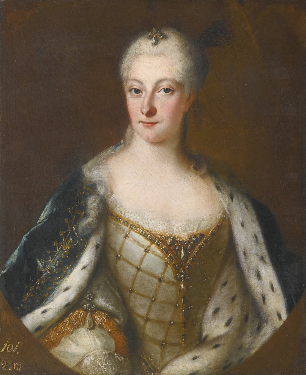 Porträtt av Henriette Maria av Brandenburg-Schwedt 1702-1782 av Antoine Pesne School