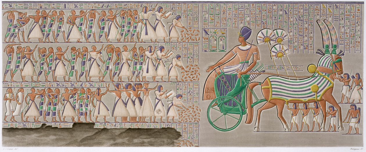 Forntida egyptiska färgade basreliefer, 1822 av Antoine Phelippeaux