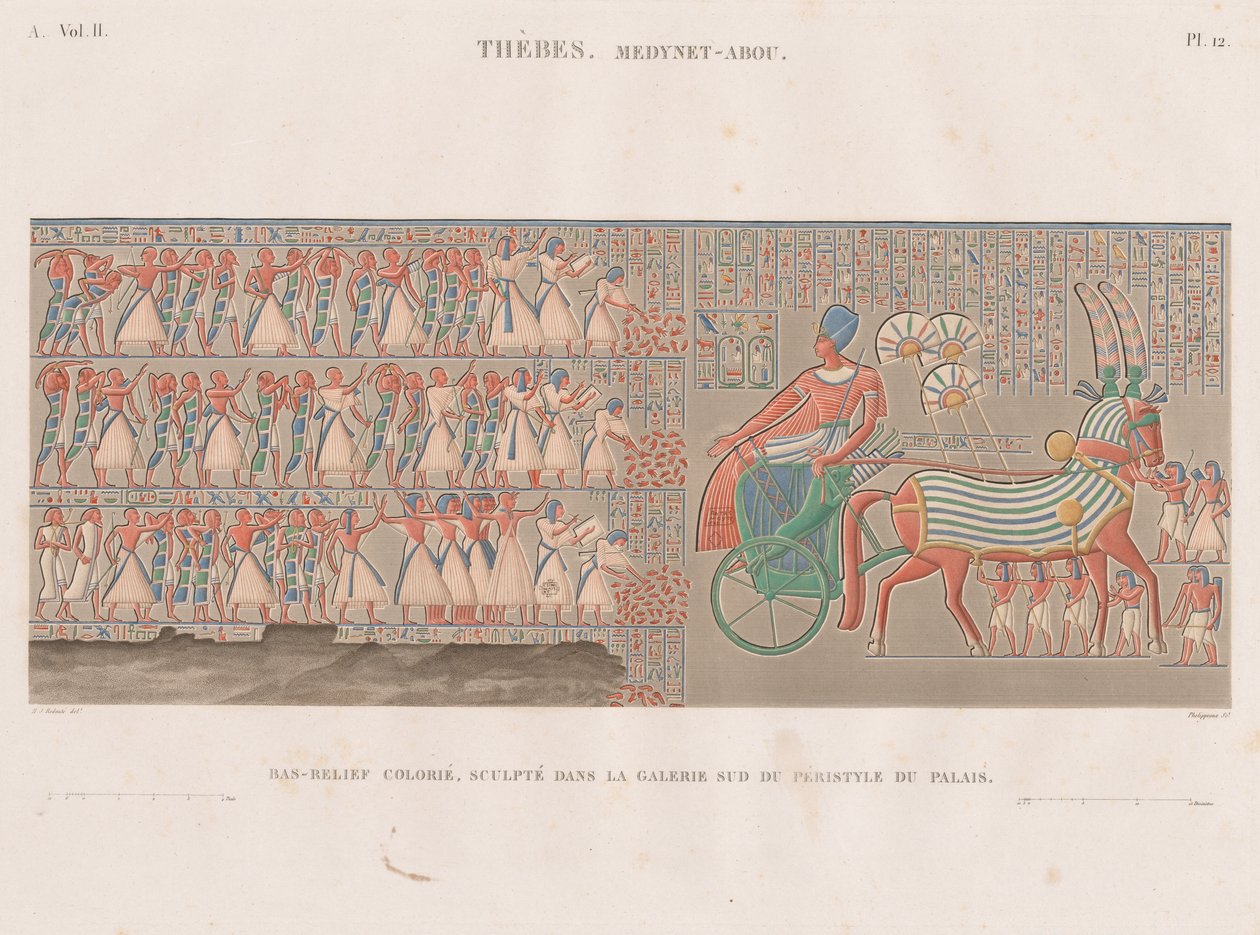 Beskrivning av Egypten: Thebe. Medynet-Abou, vol. II, Pl. 12 av Antoine Phelippeaux